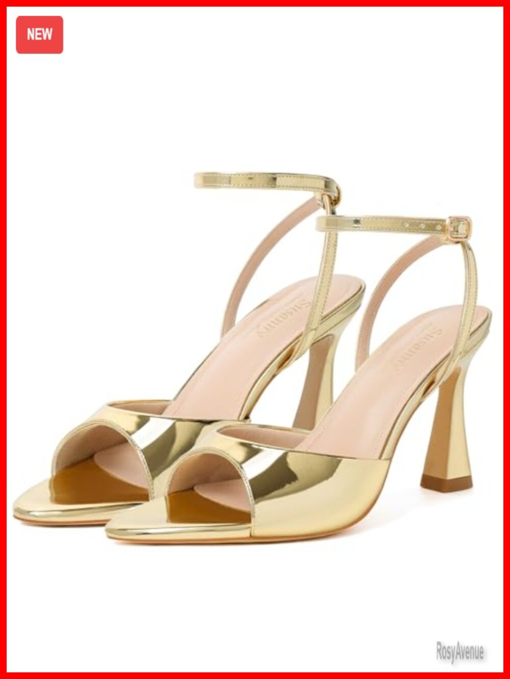Susanny Women's Pointed Open Toe Strappy Kitten Heel Sandals Ankle Strap